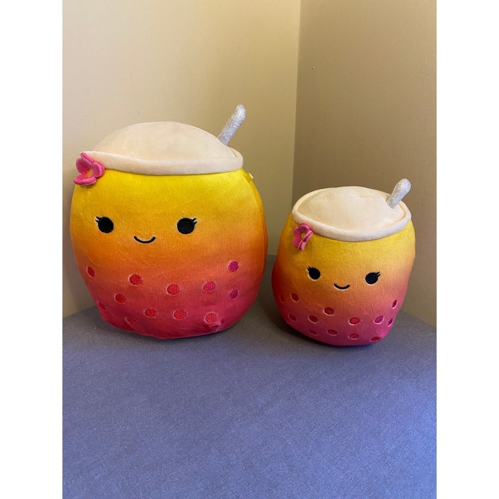 Boba Set Of 2 Squishmallows Bergit 8" & 5" Plush Stuffed Animals SKU3